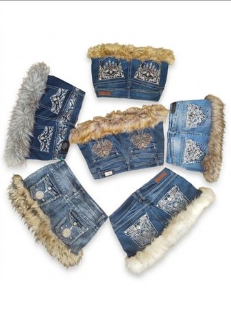 Lovely Fur Denim Skirts