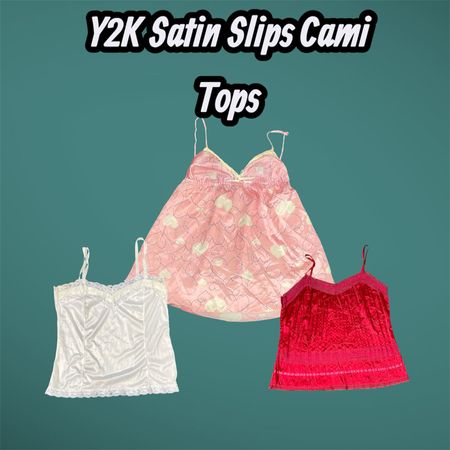 Y2K Satin Slips Cami Tops #003 - (18/06)