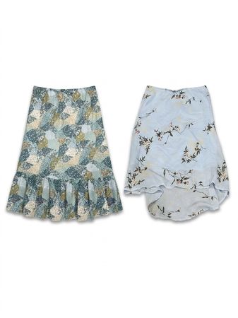 (FV-1765) Y2K Boho Floral Midi Skirts Collection