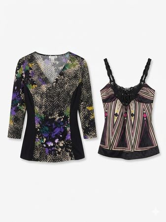 (FV-1764) Y2K Printed Aesthetics Tops