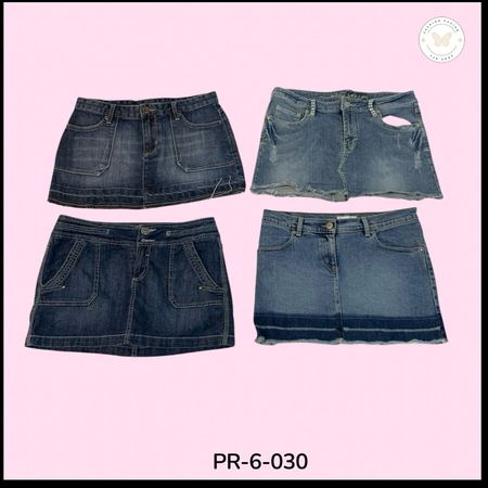 Y2K Vintage Denim Mini Skirt – High Waist Streetwear Essential (PR-6-030)