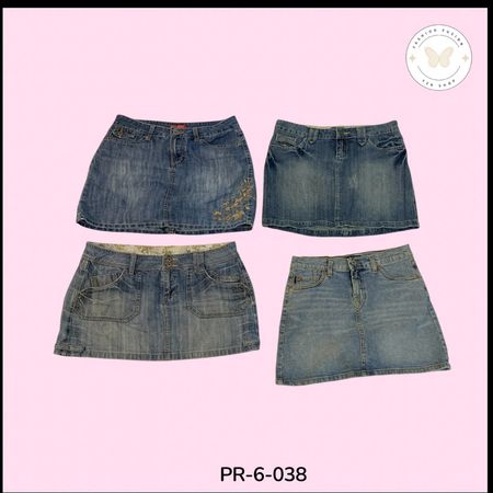 Aesthetic Y2K Denim Mini Skirt – Vintage Street Fashion Outfit (PR-6-038)
