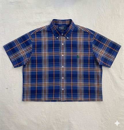 Upcycle Ralph Lauren boxy crop tops Shirt (Dv -06)