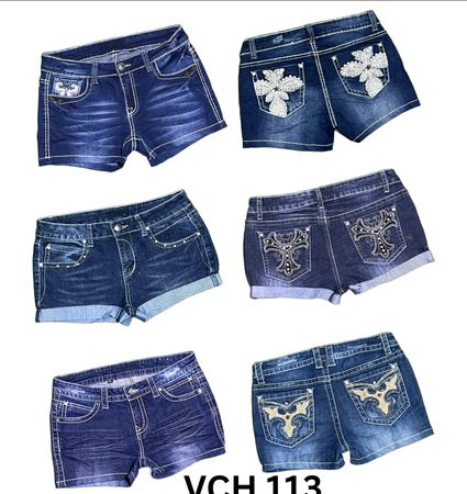 Y2k embroidered micro Mini Shorts VCH 113