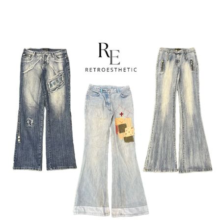 Y2K Paris Hilton Era Girl Denim Jeans RE-3414