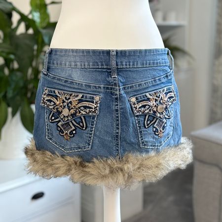 Jupes en fourrure mini jupes en denim fourrure y2k