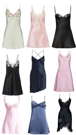 Y2K Satin & Lace Babydoll Slip Tops - (19/06)