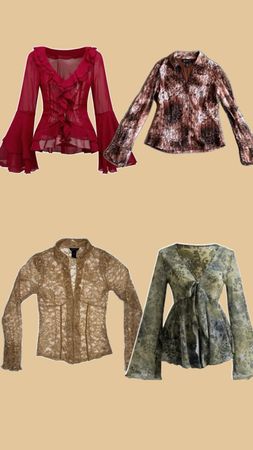 Y2K Textured Plissé & Ruffled Blouses - (19/06)