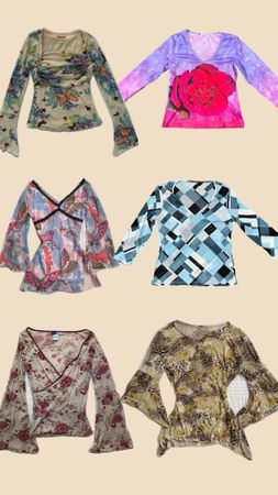 Blouse en maille et à motif audacieux Y2K #006 - (19/06)