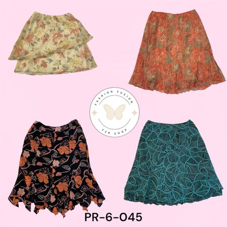 Trendy Printed Poly Skirt – Lightweight Summer Chic Style (PR-6-045)