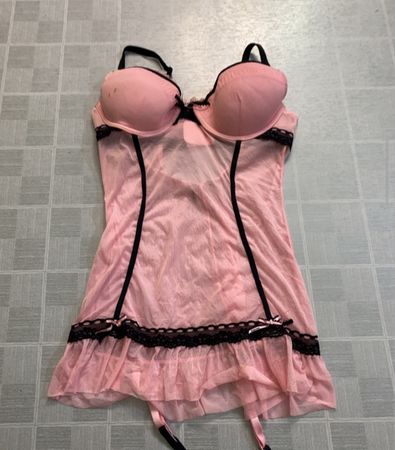 Pink Lingerie With Black Trim