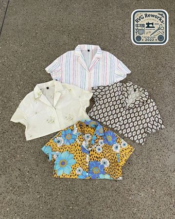 30 pcs Exact Upcycled Printed Crop Top