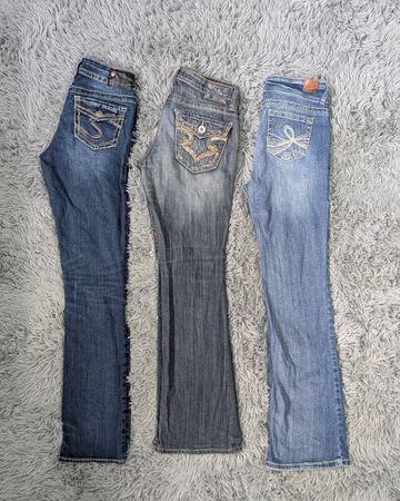 ***Low Rise Embroidered Jeans Bundle | Y2K Denim Collection