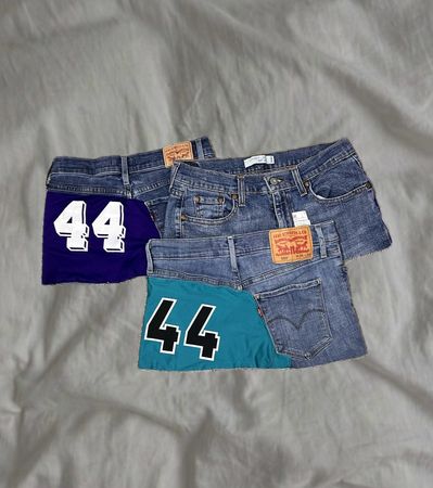 Upcycled Denim Jersey Skirt
