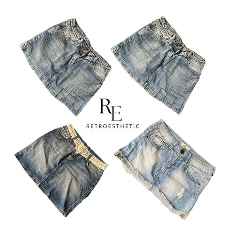 Y2K Paris Hilton Era Girl Denim Mini Skirts RE-3419