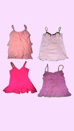 Y2k Cutie Pink Girly Camitops