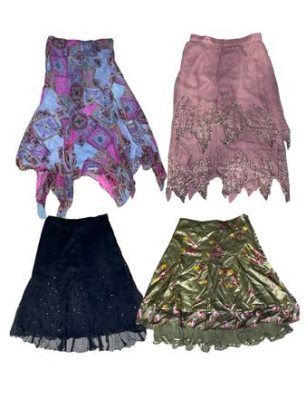 Y2K beaded and ruffle skirt | V-T498