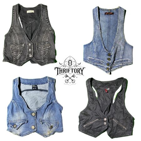 Y2K Unique Denim Waistcoats TY-059