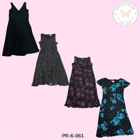 Black Printed Poly Dress Mix – Trendy Everyday Styles (PR-6-061)