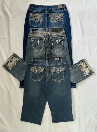 Y2K Embellish Capri Jeans B # 198