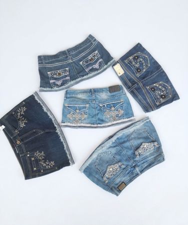 Wholesale Vintage Y2K Embroidered Denim Skirts Lot(VM-21)