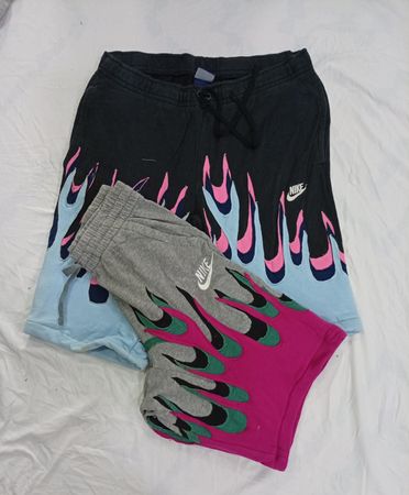 CR9402 Upcycled Mix Branded Flame Shorts
