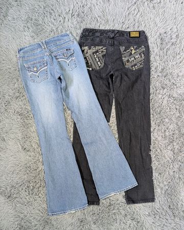 ***Y2K Denim Jeans Mix | Embroidered Flare & Low Rise Styles