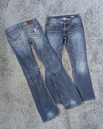 ***2000s Y2K Embroidered Jeans | Flare Denim Bundle
