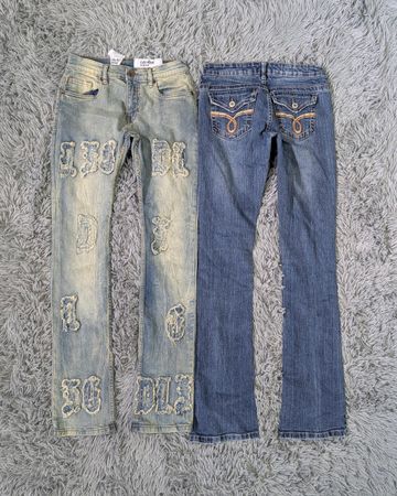 ***Y2K Low Rise Denim Bundle | Embroidered Flare Jeans Mix