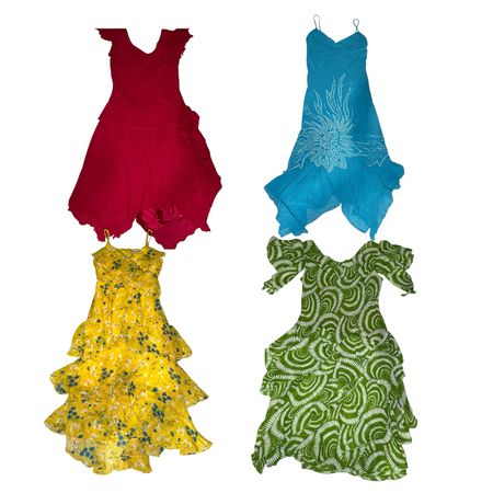 Y2K Asymmetrical Hem poly Dresses | V-T516