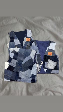 Upcycled Levi's Denim Patchwork Vests