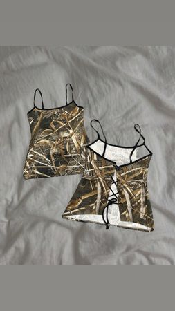 Upcycled Realtree Lace-Up Tops