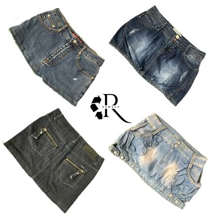 Y2K Era Cyber Girl Denim Mini Skirts RW-2156