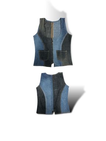 UPCYCLED Y2K PATCH WAISTCOAT