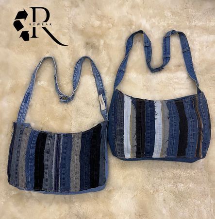 Upcycled Denim Cross Body Tote bags