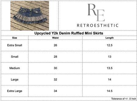 Upcycled Denim Ruffled Mini Skirt