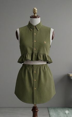 Upcycle Ralph Lauren Ruffle Co-Ord Set (DV -06)