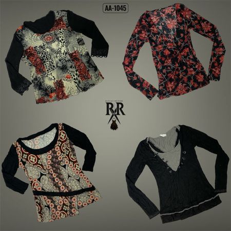 Y2K The Black Gothic Mix Full Sleeve Tops (AA-1045)
