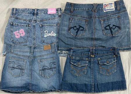 Y2k denim mini skirts (920)