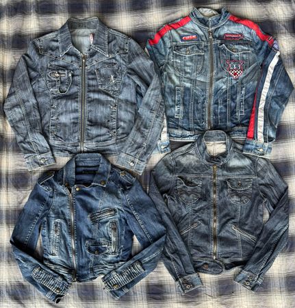 Giubbotti in denim con cerniera 34 pezzi