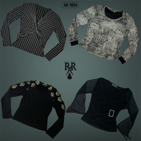 Y2K Midnight Elegance Full Sleeve Tops (AA-1054