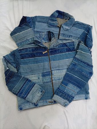 CR9443 Upcycled Levi's Belted Crop Jackets