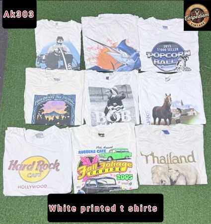 White printed t shirts ak303