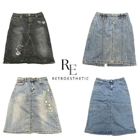 Y2k NYC IT GIRL DENIM MIDI SKIRT RE-3428