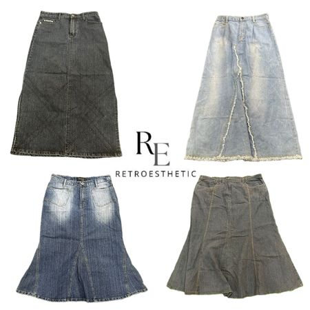 Y2K NYC IT GIRL DENIM MAXI SKIRTS RE-3432
