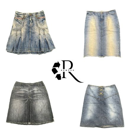 Y2K Era Cyber Girl Denim Midi Skirts RW-2162