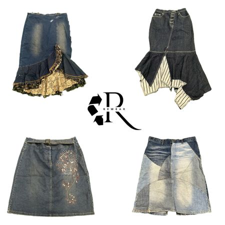 Y2K Era Cyber Girl Denim Midi Skirts RW-2165