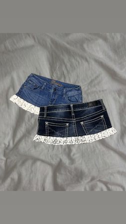Upcycled Denim Lace Skirt