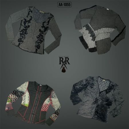 Y2K Dark Academia Misty Grey Full Sleeve Tops (AA-1055)