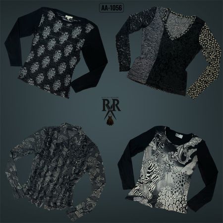 Y2K All Black Rave Full Sleeve Tops (AA-1056)